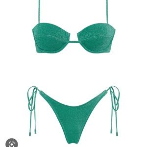 Triangle Sparkle Jade String Bikini